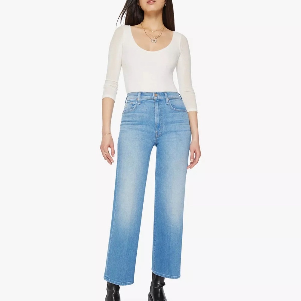 NWT Mother The Rambler Zip Ankle Jeans -Wash Going Dutch Size 29